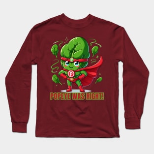 Super Spinach Hero Mascot Long Sleeve T-Shirt